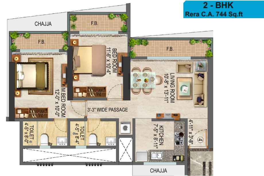 Libert- Bay-Vue-Floor-Plan-2-BHK-744-Sqft