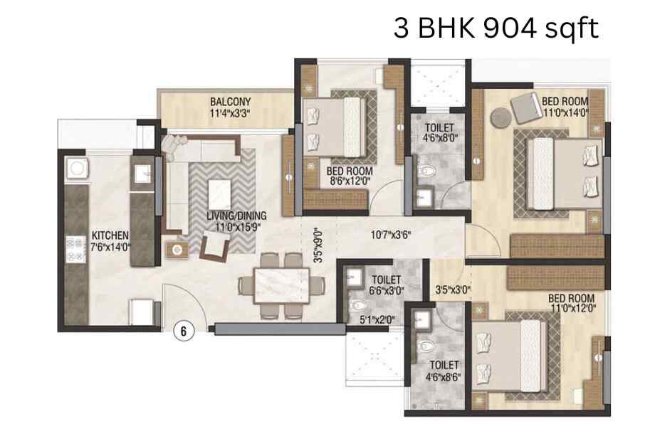 Ashar-Titan-3-BHK-904-sqft