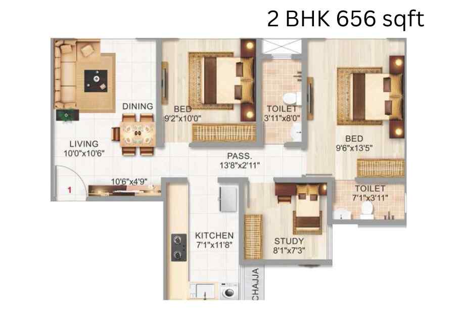 Adityaraj-Enclave-2-BHK-656-sqft