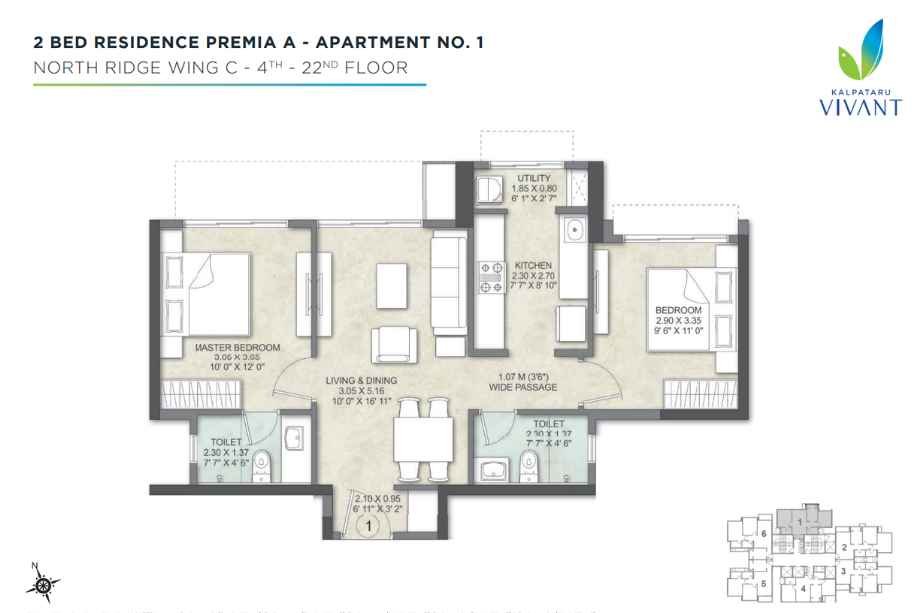 Kalpataru-Vivant-Typical-Floor-Plan-2-BHK