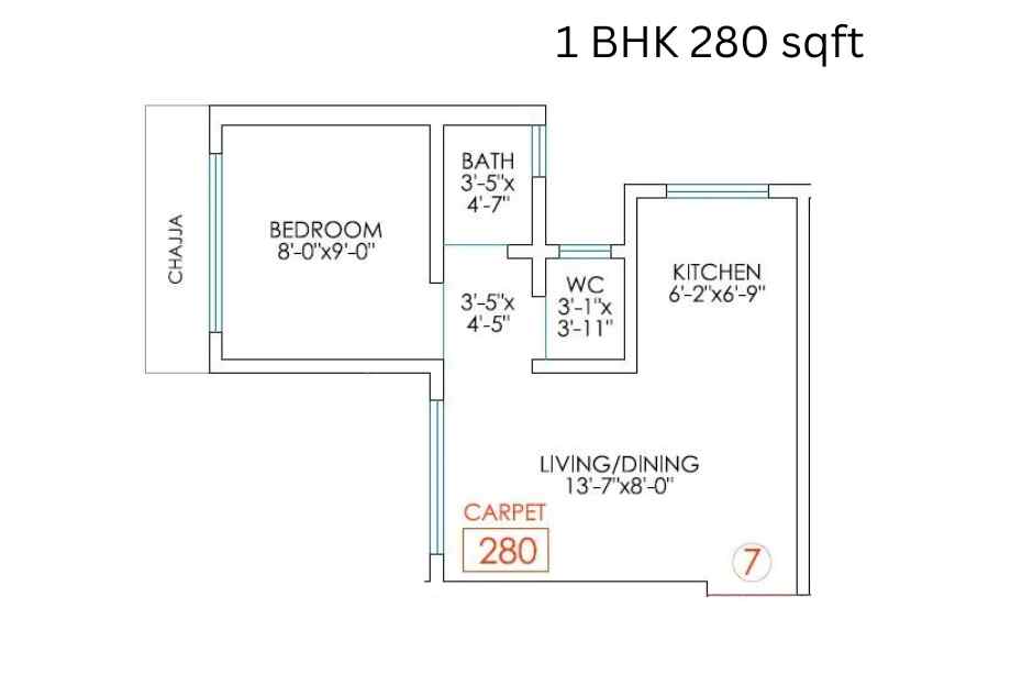 Unique-Poonam-Sky-City-1-BHK-280-sqft