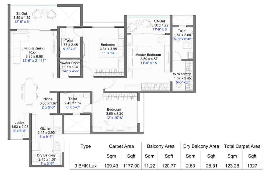 Kalpataru-Jade-Skyline-Floor-Plan-3-BHK-1326-Sqft