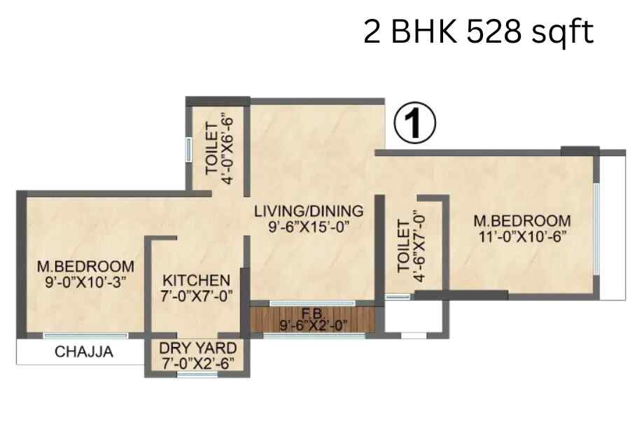 Vinay-Unique-Sky-2-BHK-528-sqft