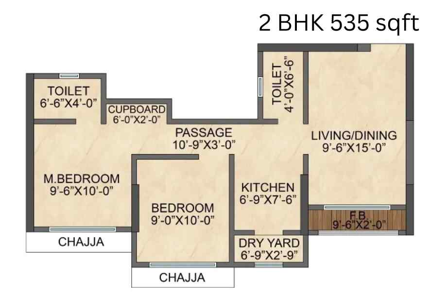 Vinay-Unique-Sky-2-BHK-535-sqft