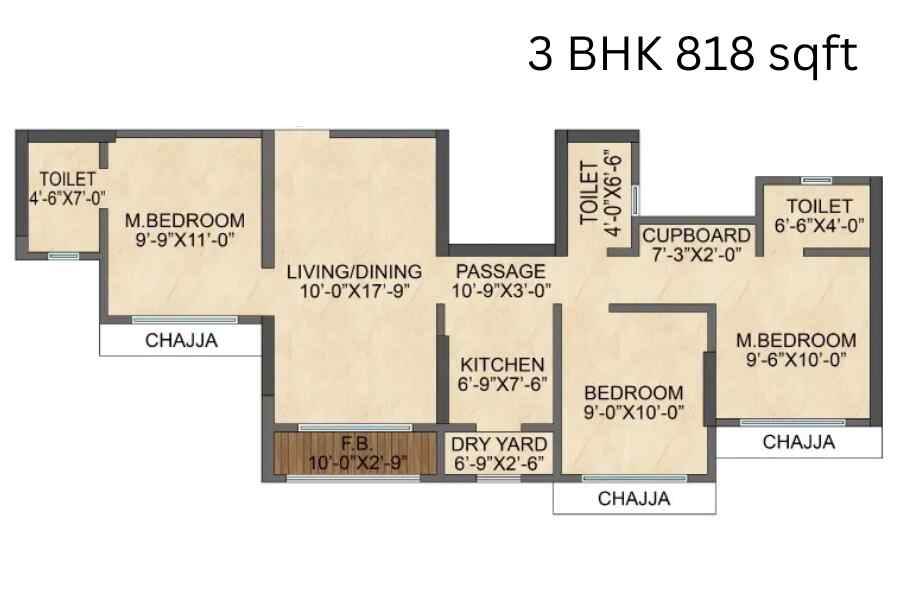 Vinay-Unique-Sky-3-BHK-818-sqft