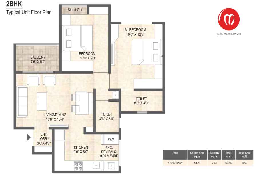 Mangalam-Life-Park-Floor-Plan-2-BHK-653-Sqft