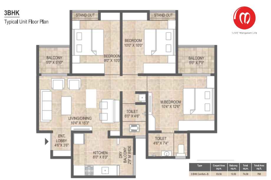 Mangalam-Life-Park-Floor-Plan-3-BHK-798-Sqft