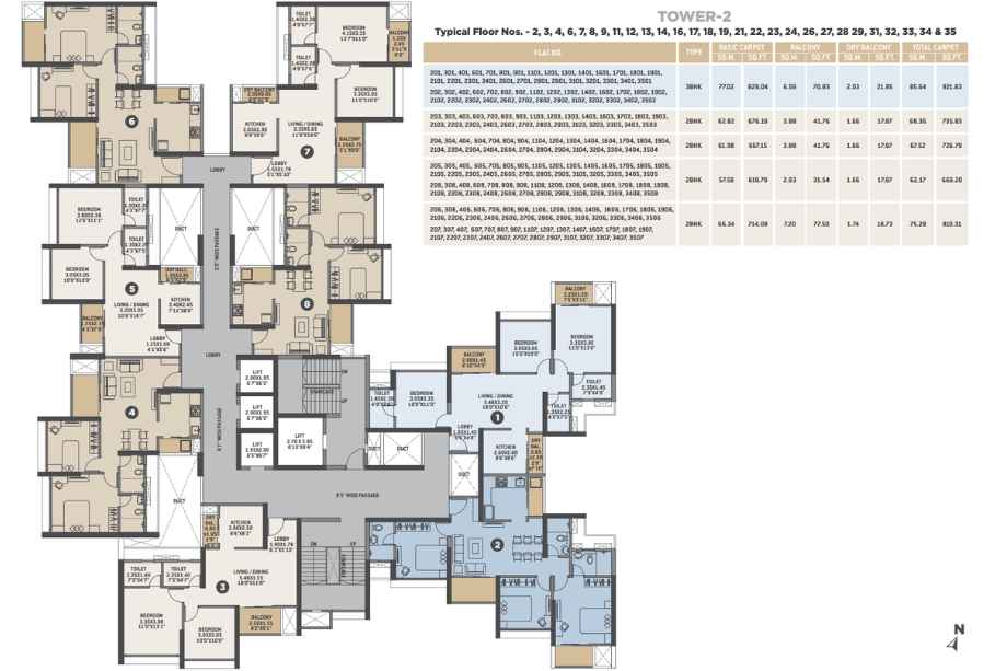 VTP-Earth-One-Floor-Plan-Tower-2-Typical-Floor-Plan-2-to-35