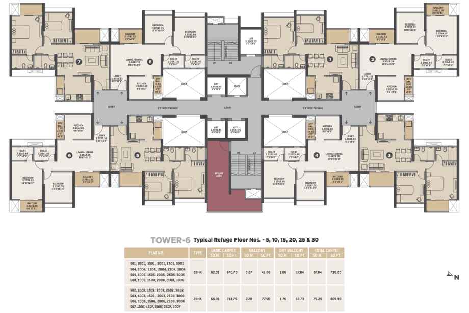 VTP-Earth-One-Floor-Plan-Tower-6-Typical-Refuge-Floor-Plan