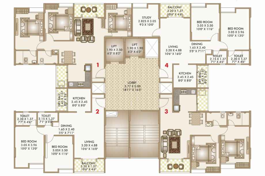 Goodwill-Metropolis-East-Typical-Floor-Plan-Wing-A