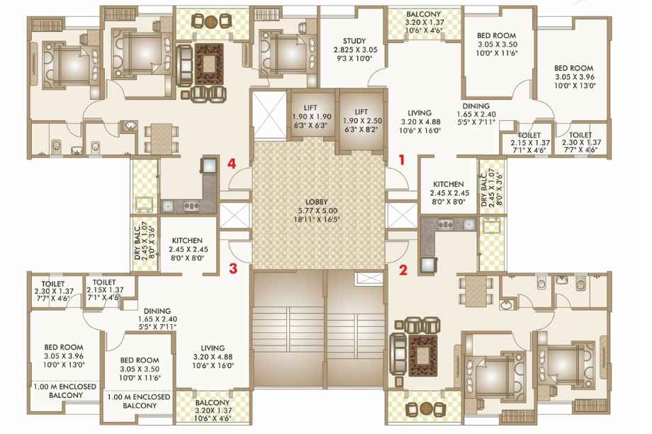 Goodwill-Metropolis-East-Typical-Floor-Plan-Wing-B