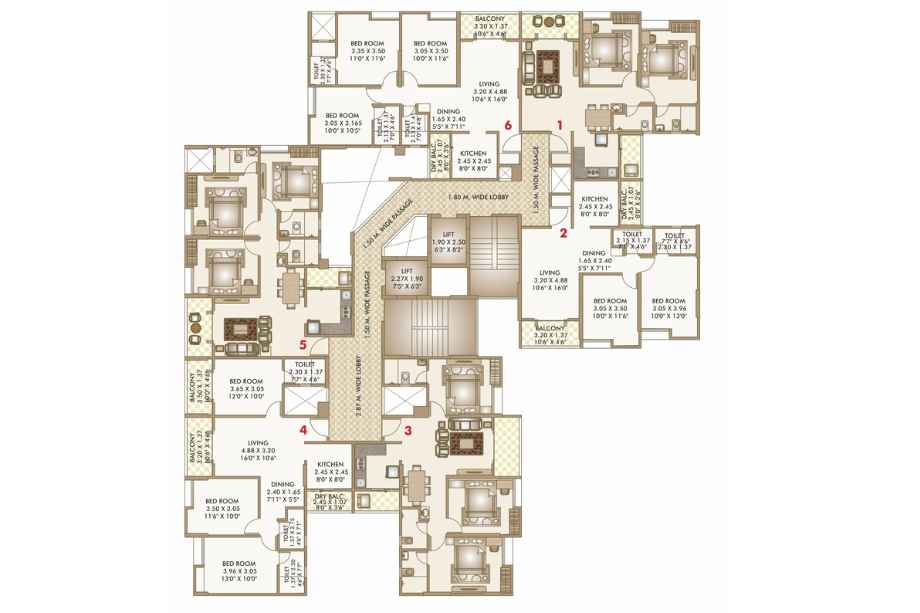 Goodwill-Metropolis-East-Typical-Floor-Plan-Wing-D