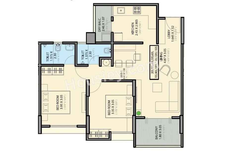 Nivasa-Enchante-Foor-plan-2-BHK-761-Sqft