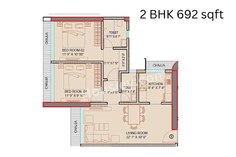 Suraj-Vitalis-2-BHK-692-sqft