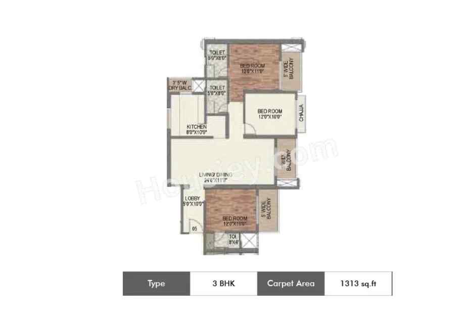 Paradise-Sai-World-Dreams-3-BHK-1313-sqft