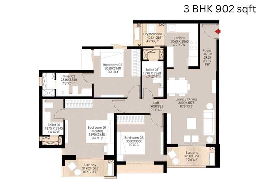 Godrej-Hillside-3-3-BHK-902-sqft