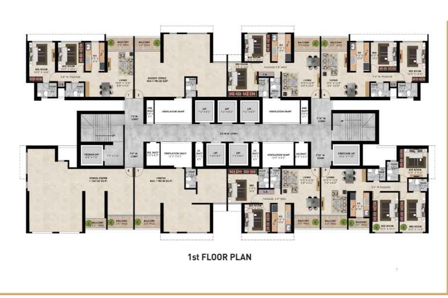 Bharat-Wembly-Passcode-Majiwada-1st-Floor-Plan