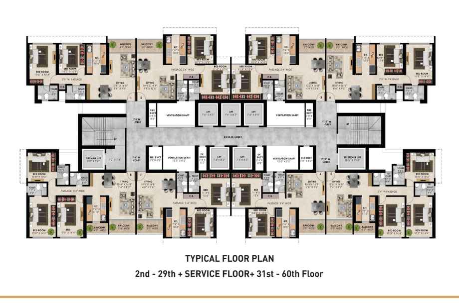 Bharat-Wembly-Passcode-Majiwada-Refuge-Typical-Floor-Plan