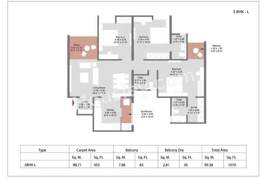 Kohinoor-Uptown-Avenue-3-BHK-955-sqft