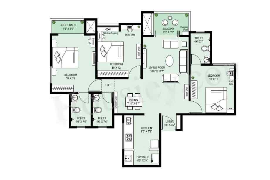 Krisala-41-Zillenia-3-BHK-918-sqft