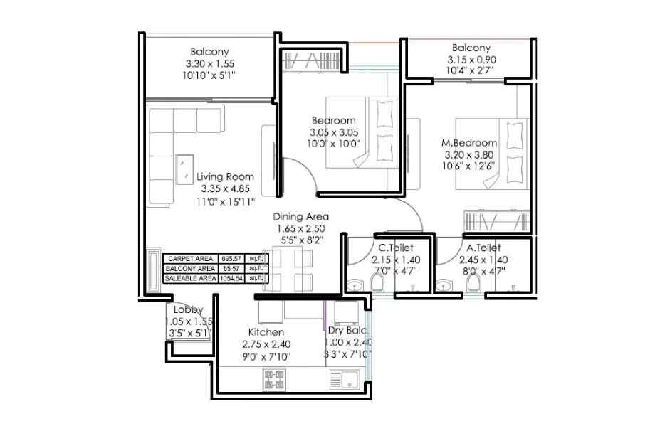 GD-18-Magnitude-2-BHK-781-sqft