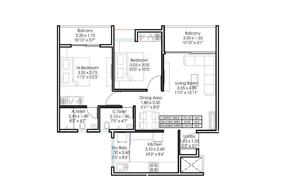 GD-18-Magnitude-2-BHK-815-sqft