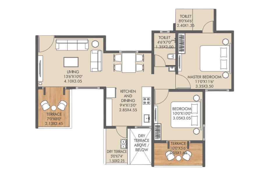 Vedant-Bella-Rossa-3-BHK-958 -sqft