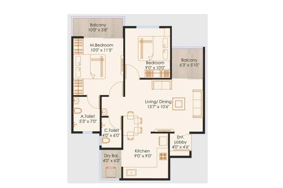 Nexus-Skydale-2-BHK-680-sqft