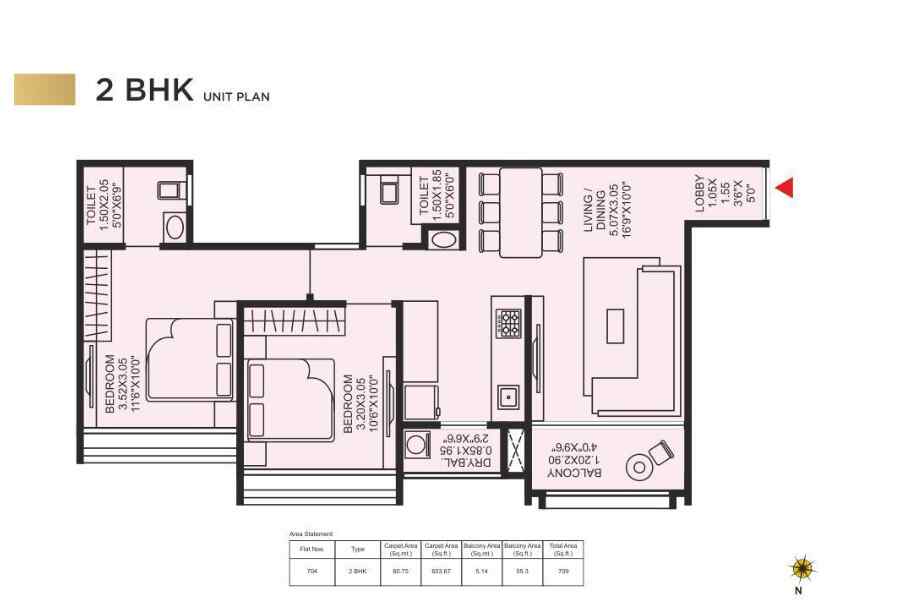 Westmont-2-BHK-653-sqft