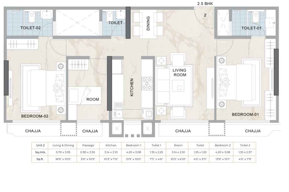 Agami-Eternity-Floor-Plan-2.5-BHK-794-Sqft