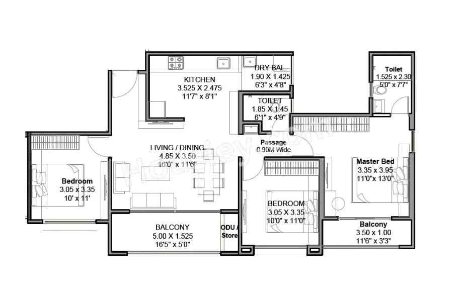 Nirman-Astropolis-3-BHK-983-sqft