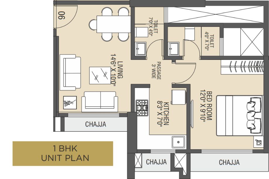 Chirag-Cascade-Avenue-1-BHK-Unit-Plan-426-Sqft