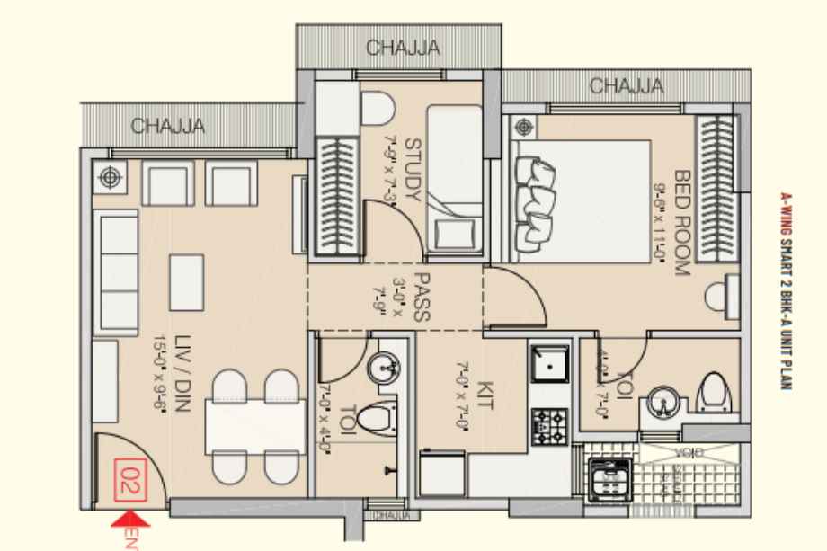 Ruparel-Urbana-Floor-Plan-2-BHK