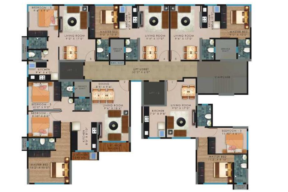 Vaibhavlaxmi-Peak-25-Typical-Floor-Plan