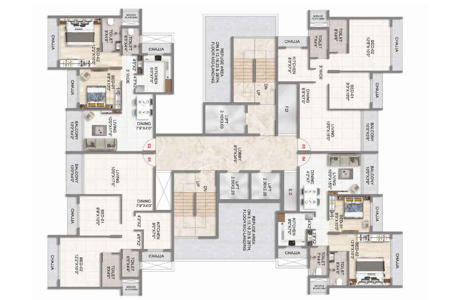 Balaji-Skyline-Typical-Floor-Plan