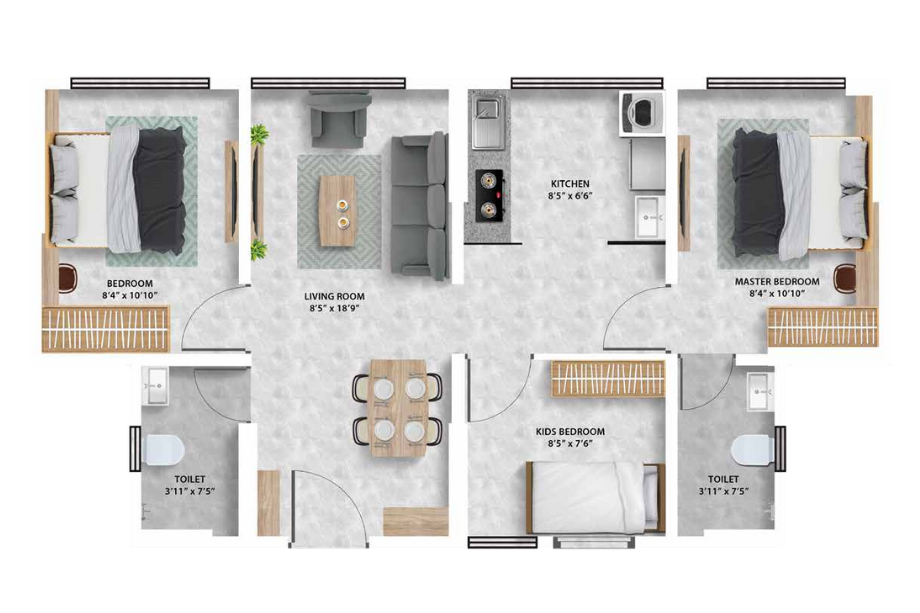 Magus-City-1-BHK-Unit-Plan