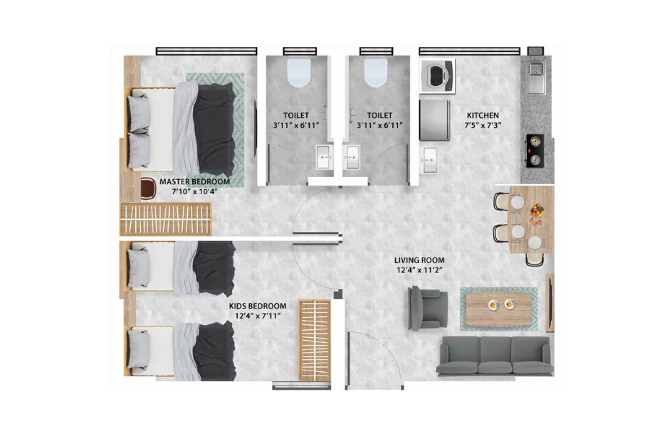 Magus-City-1-RK-Floor-Plan-Jodi-Unit