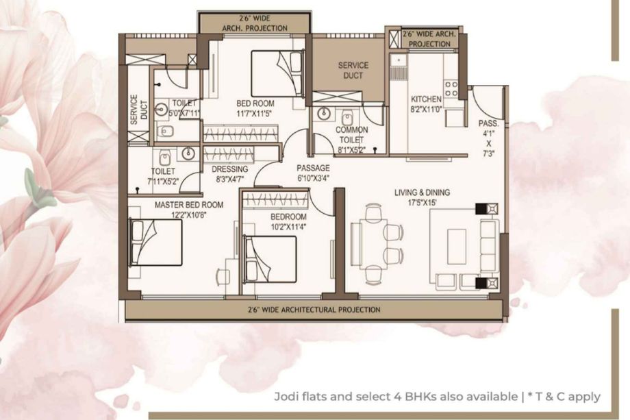 Magnolias-Neelkanth-Greens-Floor-Plan-3-BHK-989-Sqft