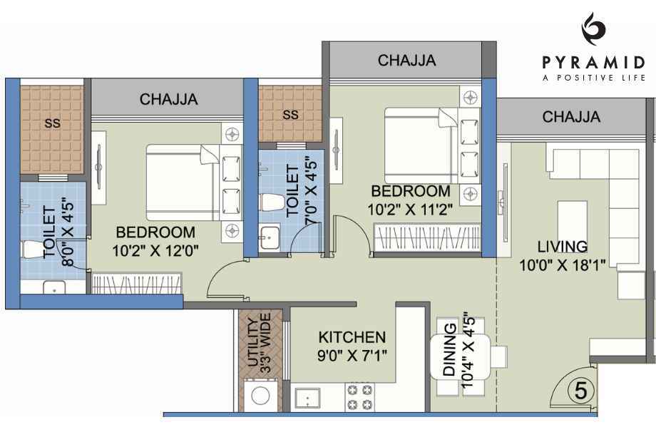 Pyramid-Celestria-New-Palm-Beach-Floor-Plan-2-BHK-671-Sqft (2)