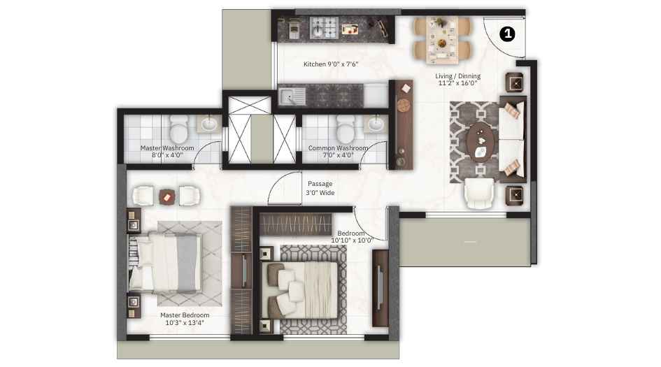 Darshan-Aura-Floor-Plan-Unit-Plan-2-BHK-608-Sqft