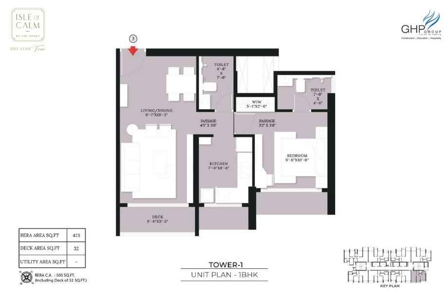 Isle Of Calm-Floor-Plan-1-BHK-505-Sqft