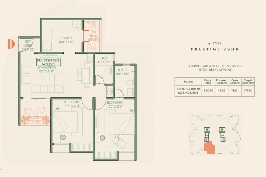 Kamdhenu-The-Premia-Floor-Plan-2-BHK-773-Sqft