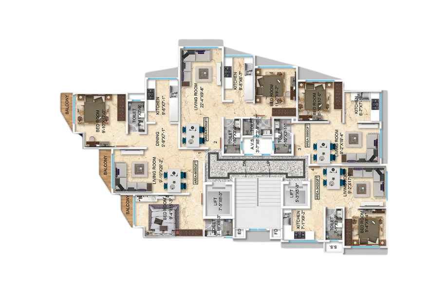 Sarwarji-Heights-Elevation-5-th-Floor-Plan