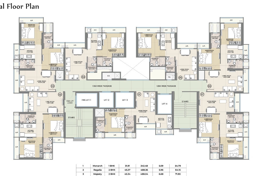 Ekdanta-Rex-Residency-Typical-Floor-Plan