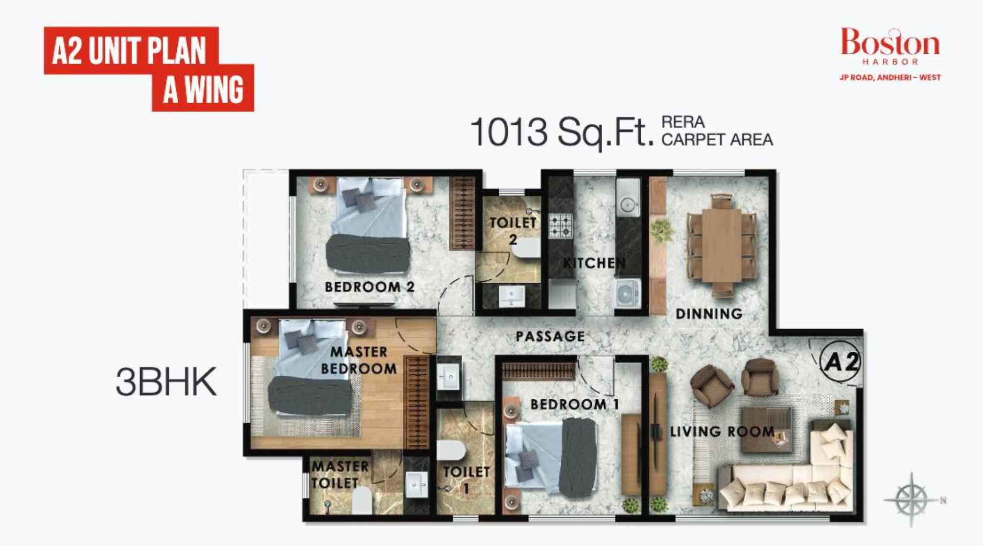 Boston-Harbor-A2-Unit-plan-A-wing