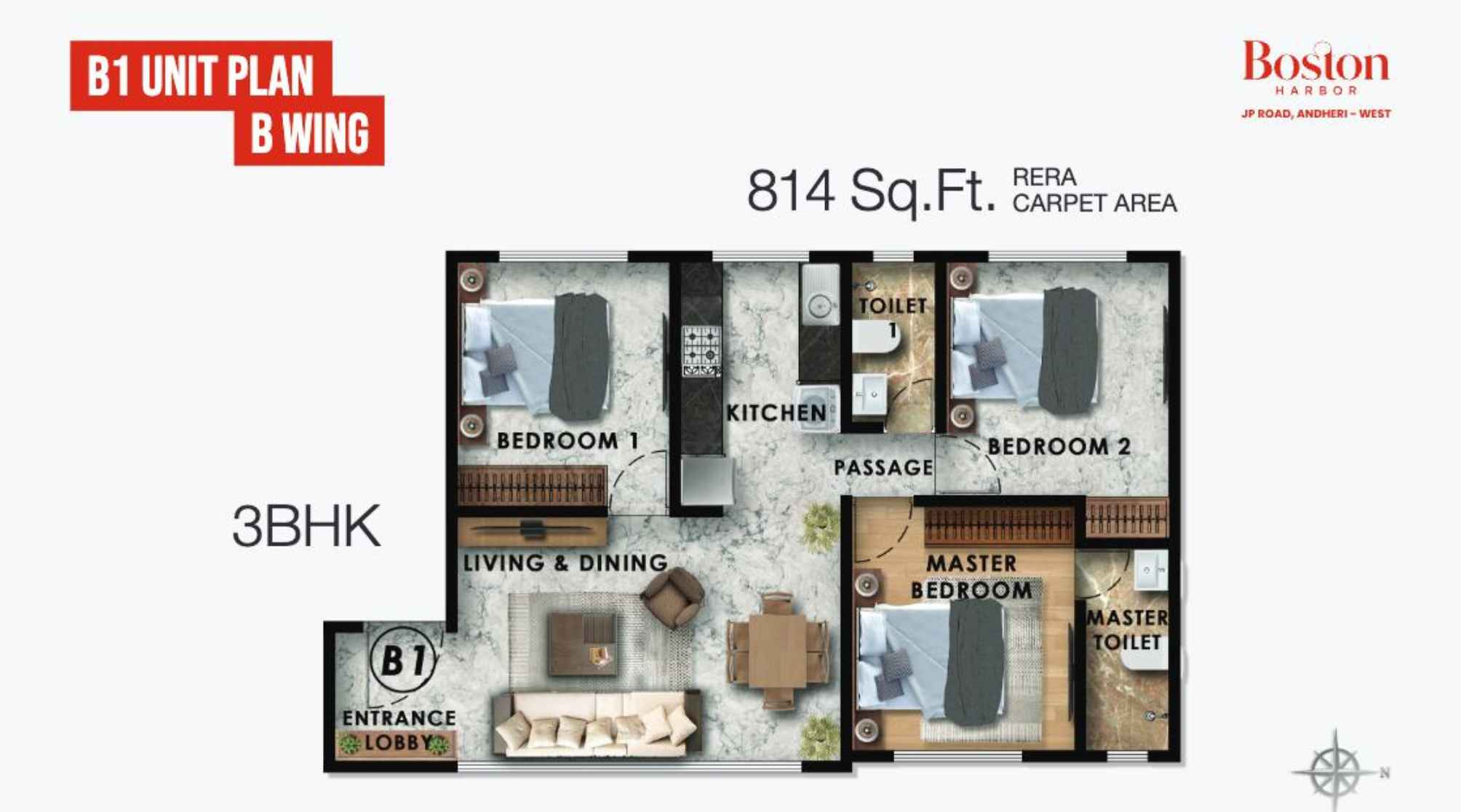 Boston-Harbor-B1-Unit-plan-B-wing