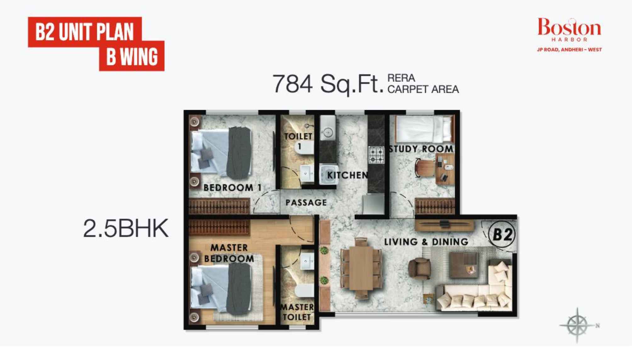 Boston-Harbor-B2-Unit-plan-B-wing