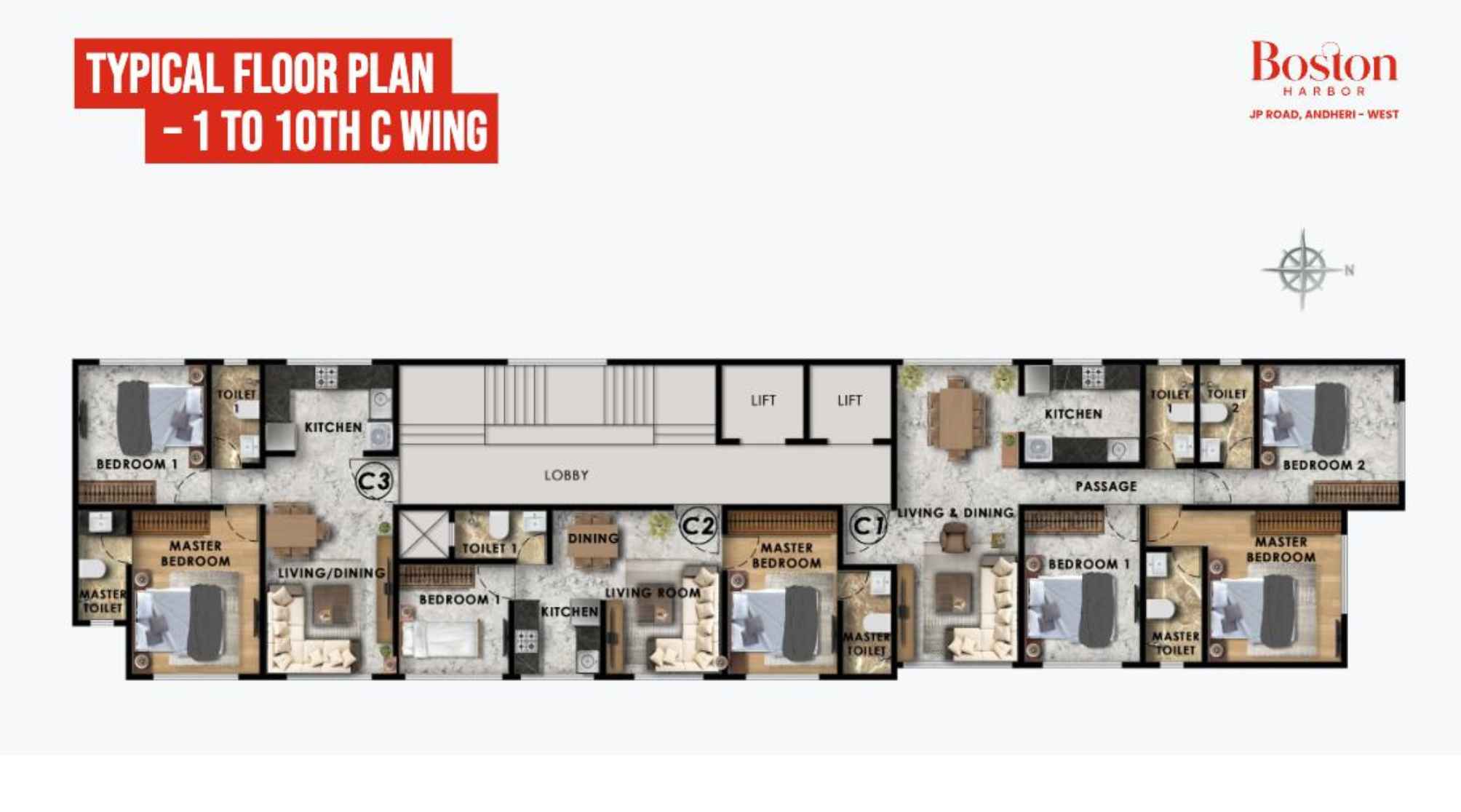 Boston-Harbor-Typical-floor-plan-1-to-10th-C-wing