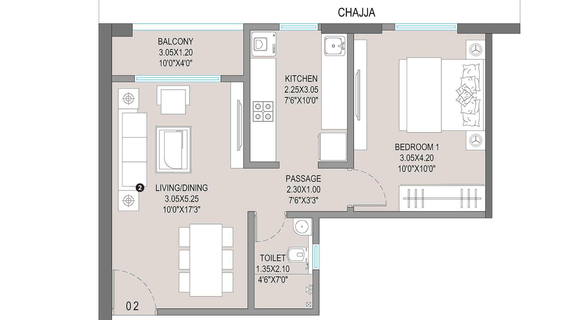 Evana-Heights-floor-plan-1-BHK-505.36-SQFT