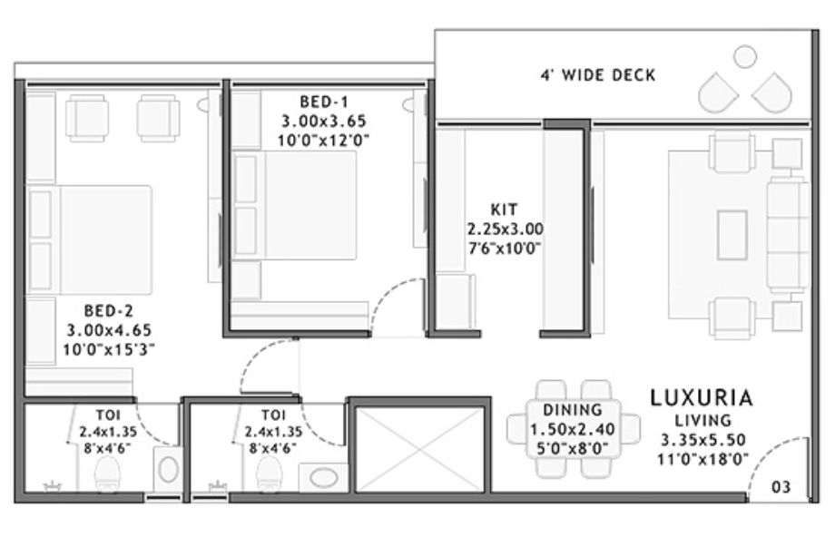 PLATINUM-ELYSIUM-2-BHK-Floor-Plan